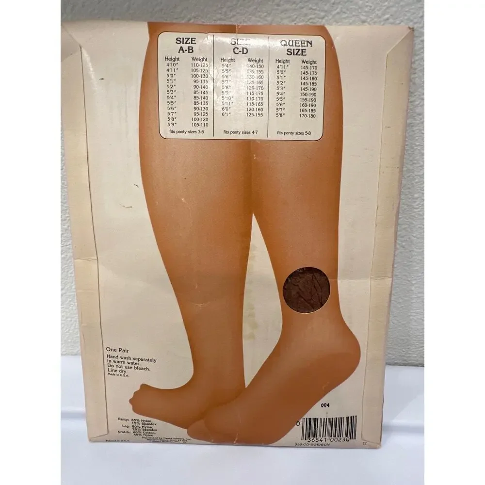 NEW Vintage 80’s Woman Slenderalls Control Top Beige Panty Suntan Legs  Size C-D